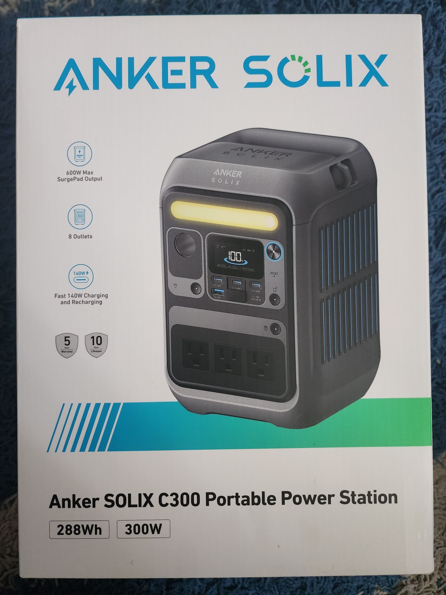 Зарядная станция павербанк Anker Solix C300 300w 288Wh 90.000mAh