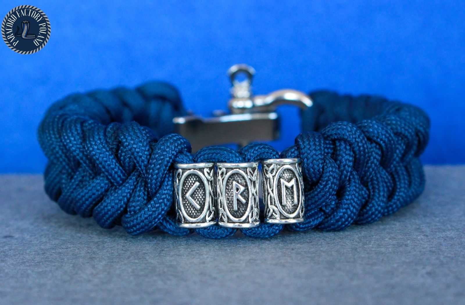 Bransoletka Shark Jaw z runami paracord handmade