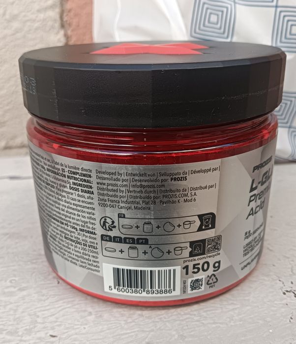 Suplemento alimentar de L-Glutamina ( embalagem selada) da marca Prozi