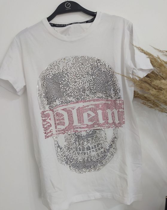 T-shirt z cekinami Philipp Plein czaszka S/M