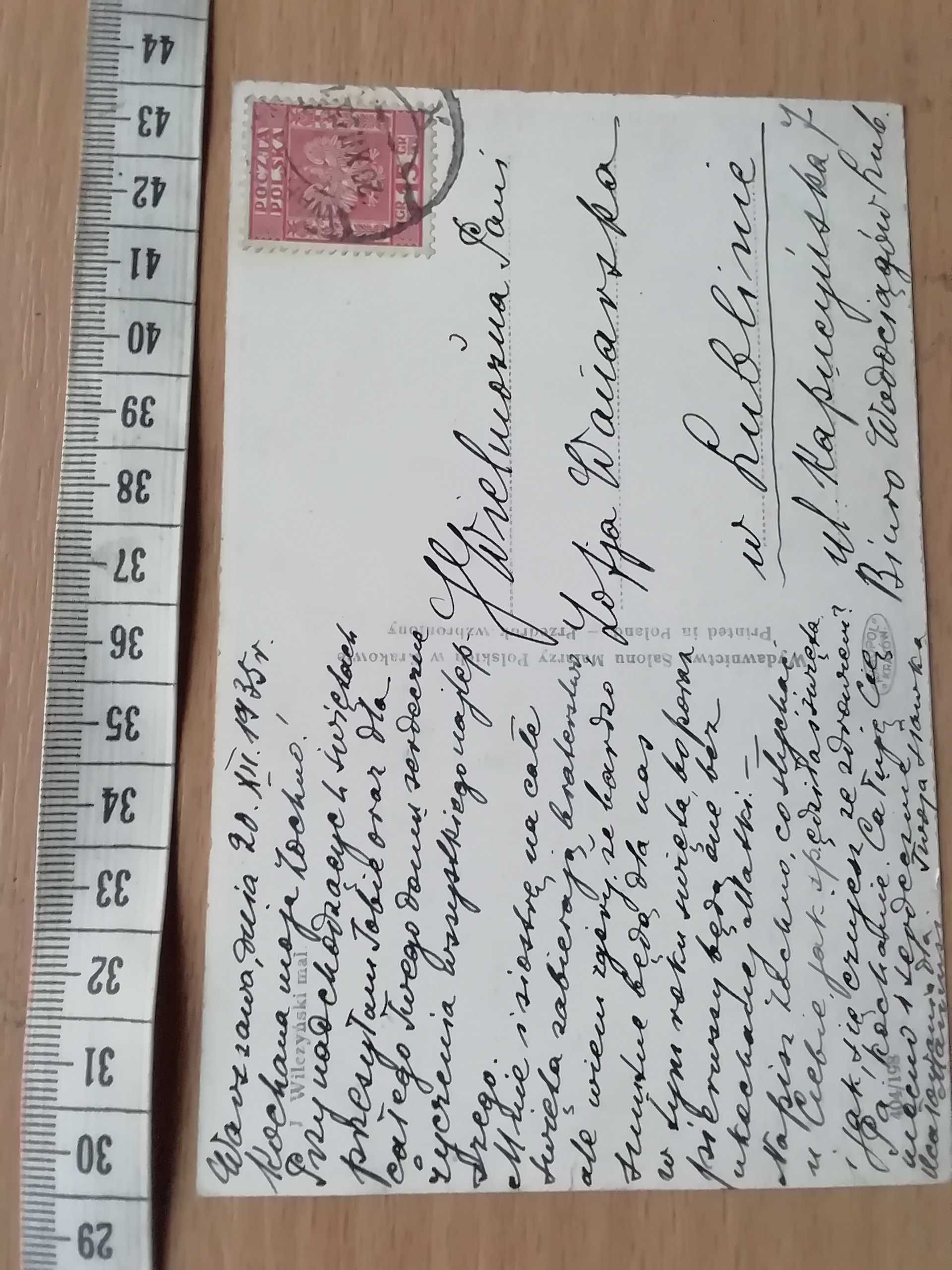 Karta pocztowa , świąteczna , z życzeniami , stare , barwione