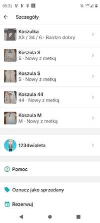 Zestaw koszul S oraz M