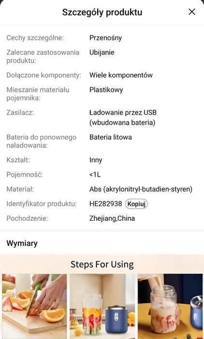 Mini blender sokownik robot kuchenny