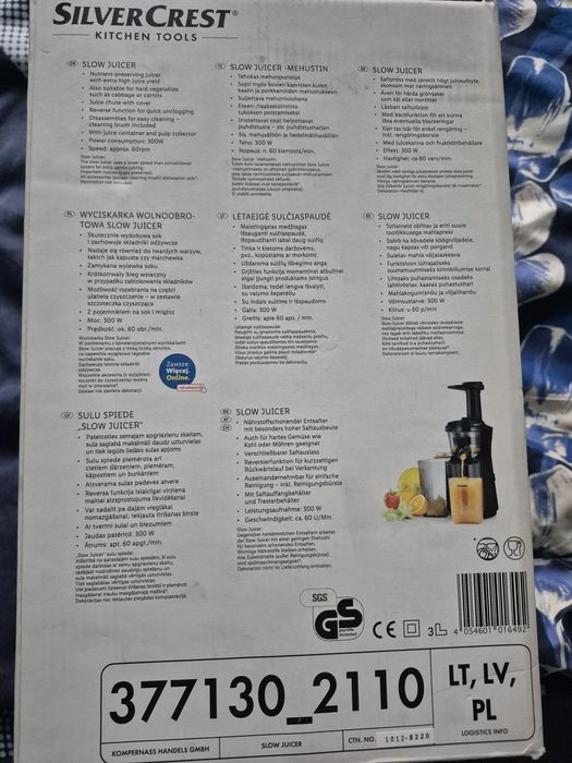 Wyciskarka wolnoobrotowa