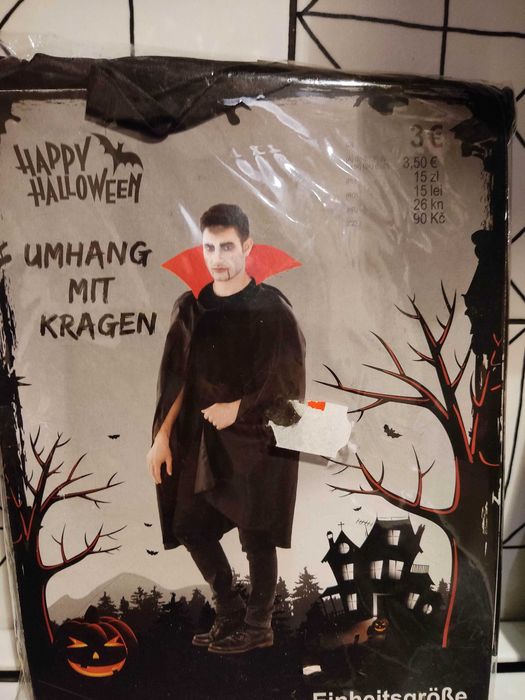 Peleryna halloween strój kostium przebranie wampira męska