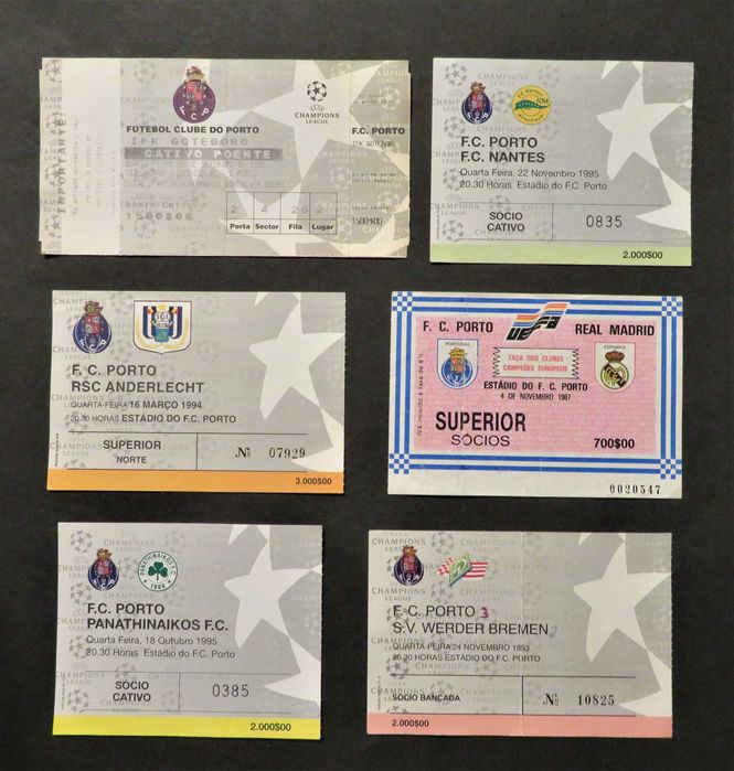 FCPorto - Bilhetes da Liga dos Campeões (Antigos)