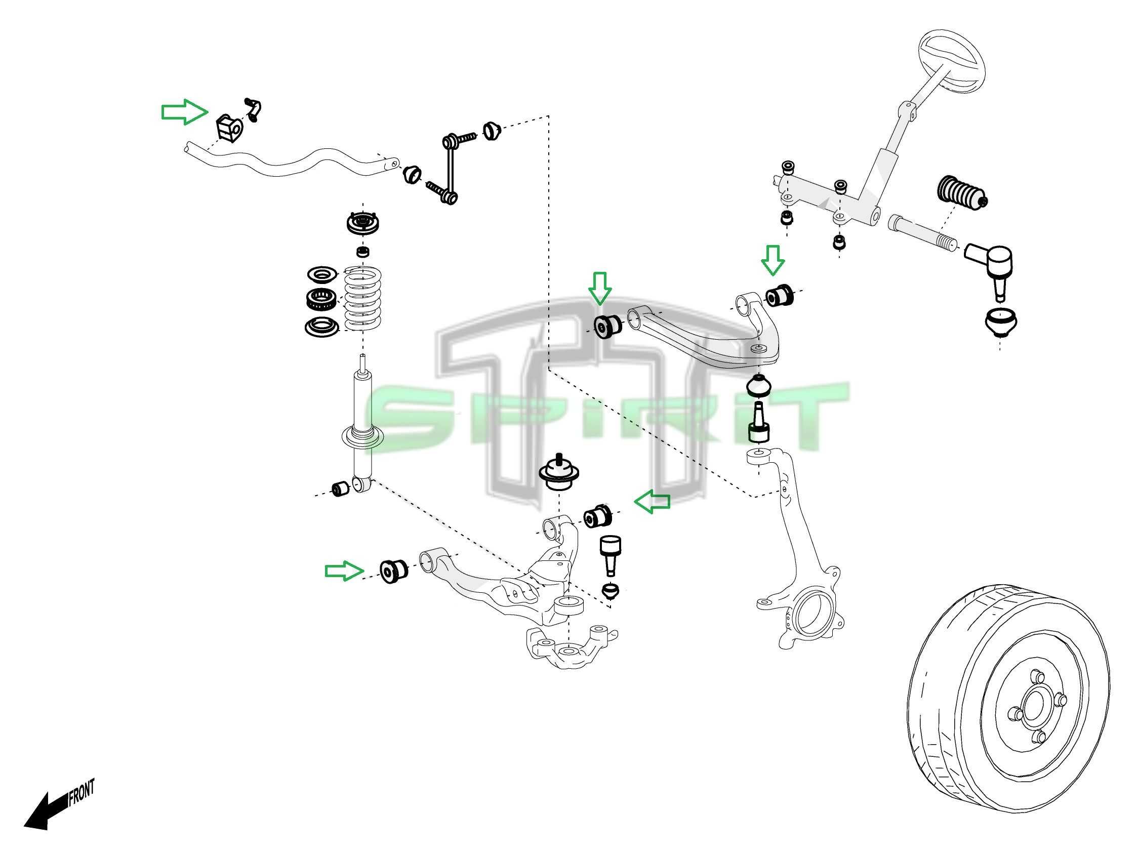Kit de casquilhos em poliuretano LAND CRUISER J12