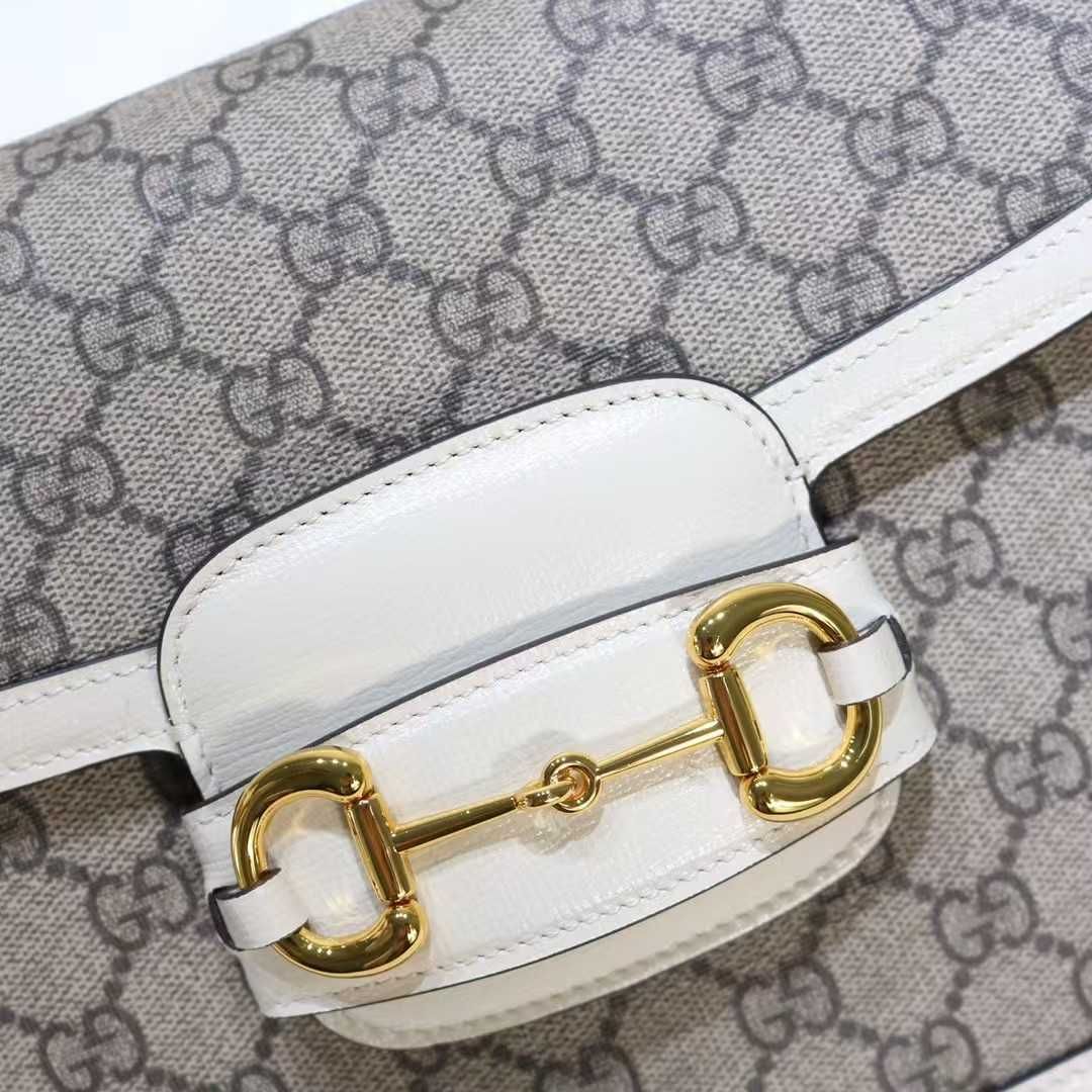 Gucci Horsebit 1955 Mini BagBeige/White