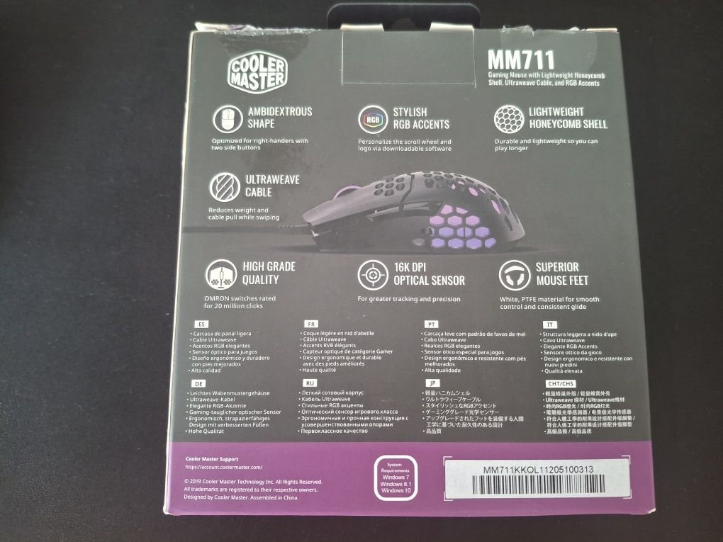 Rato gaming Cooler Master MM711 RGB