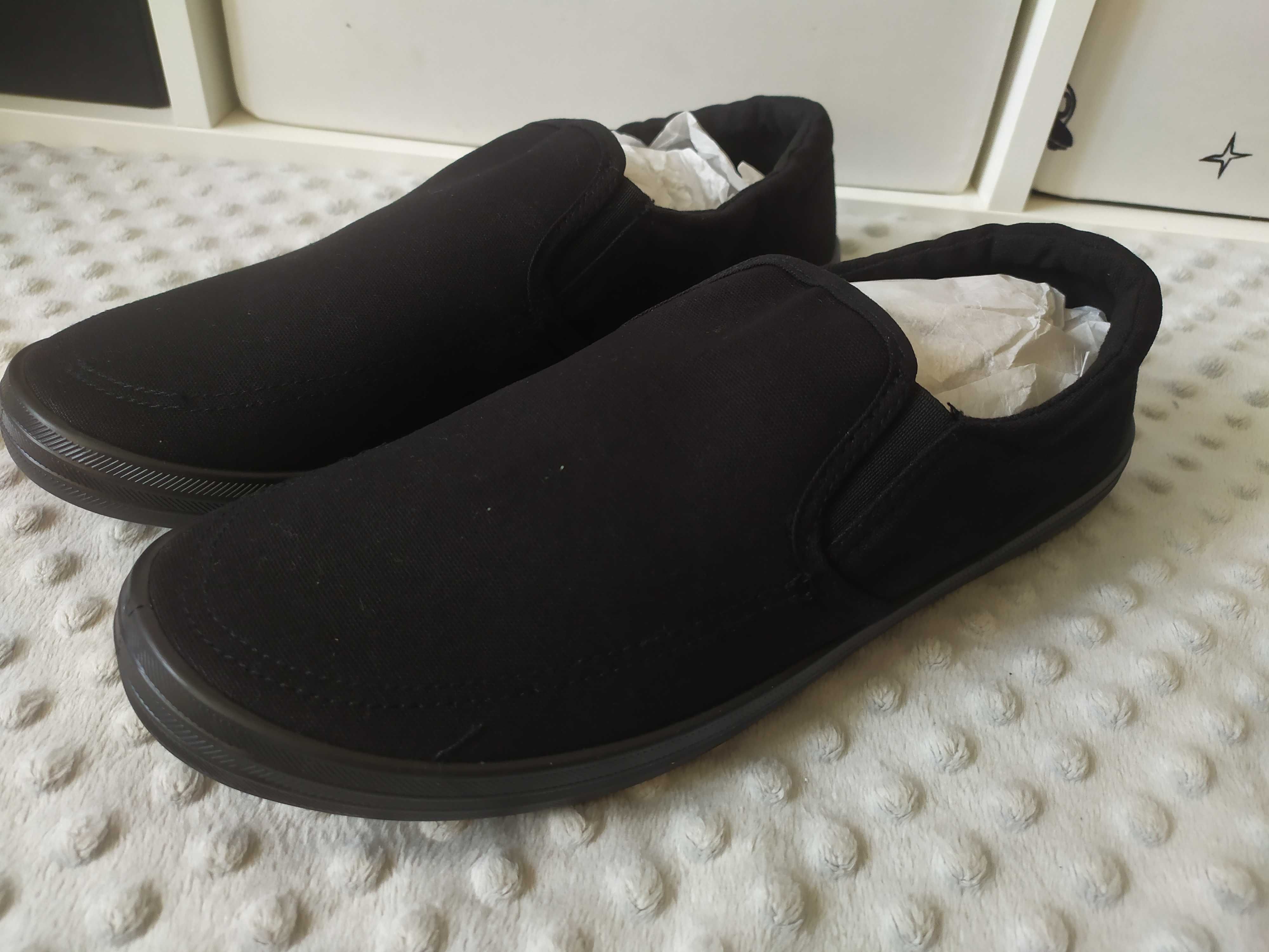 Czarne trampki wsuwane damskie buty aneakersy letnie 40,5 asos