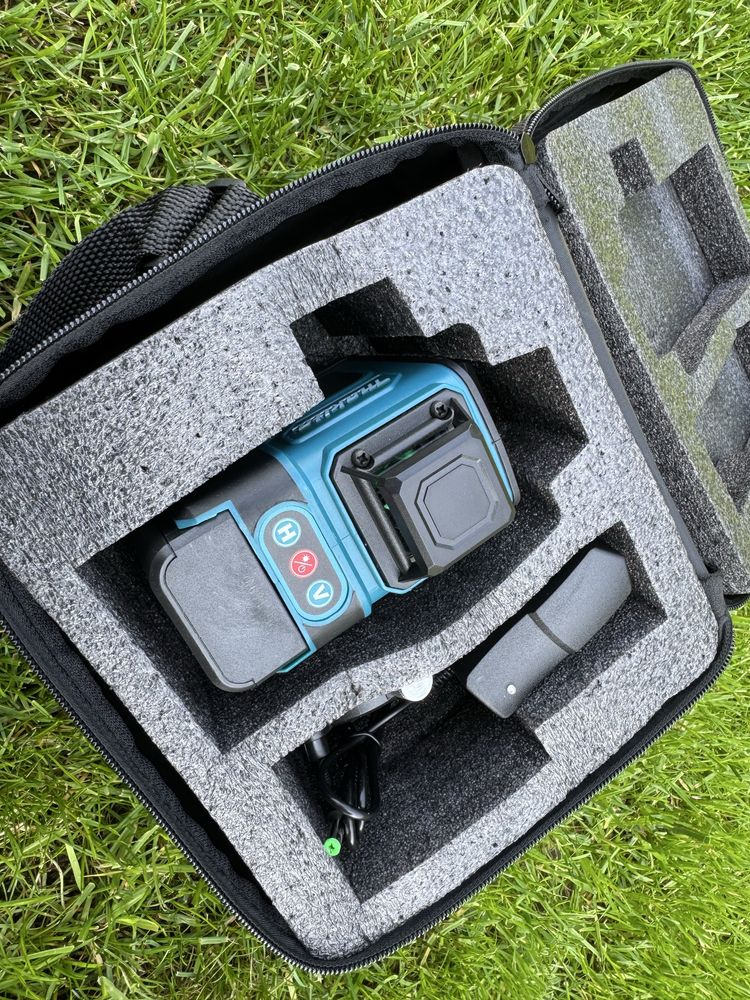 Laser krzyżowy makita pion poziom 16 linii niwelator pilot statyw etui
