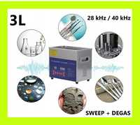 Myjka ultradźwiękowa 3L+Degas+Sweep+Podwójna f+PL