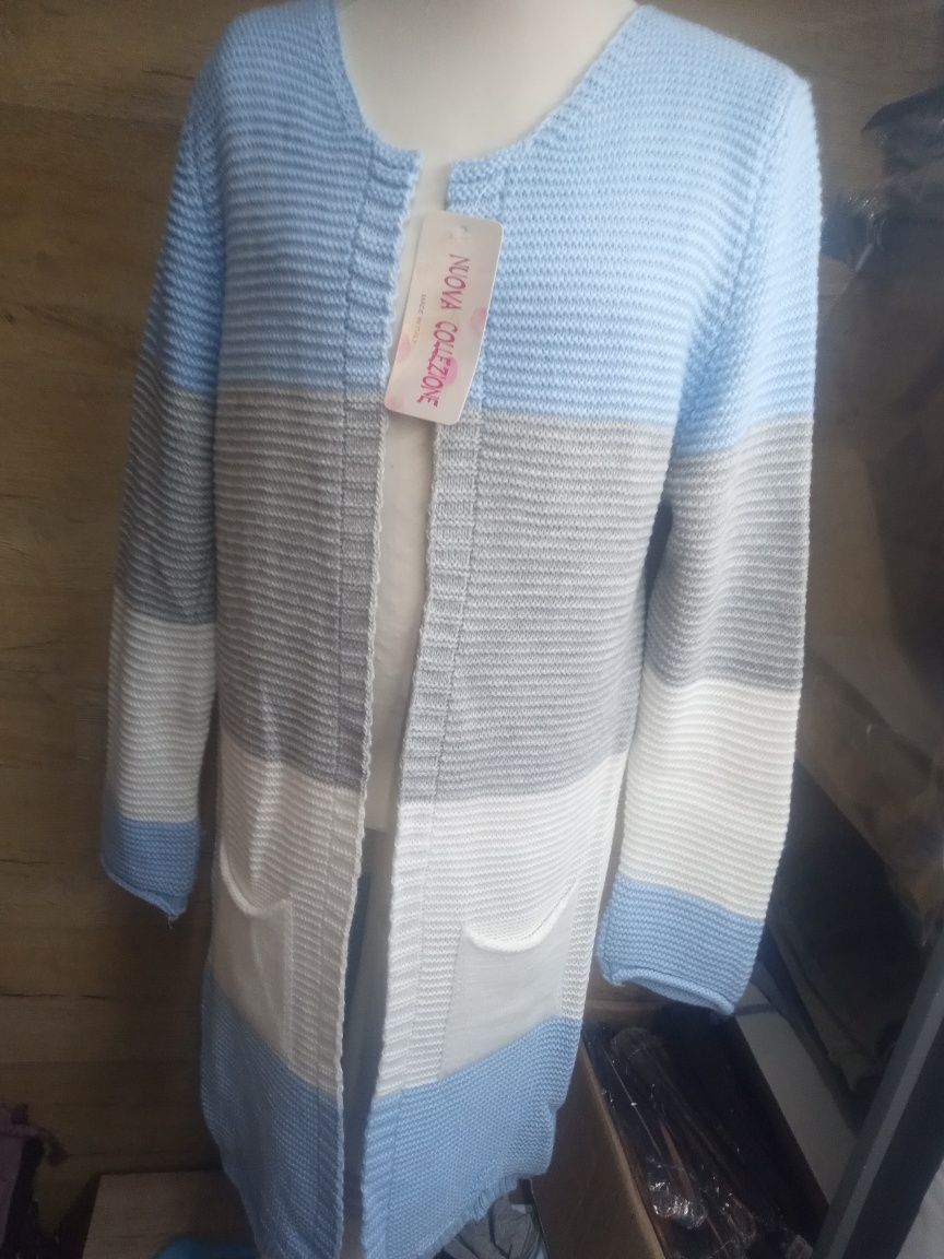 Sweter/kardigan długi 3 kolory wyprzedaż Włoska produkcja wyprzedaż