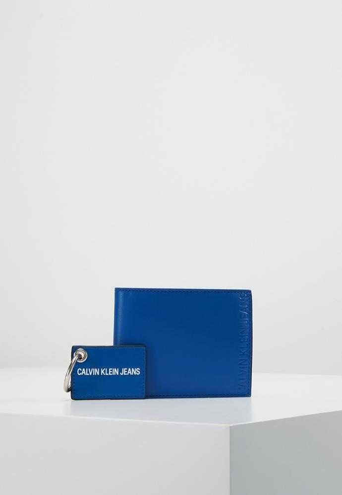 Nowy Portfel Calvin Klein Jeans Wallet Keyring set blue