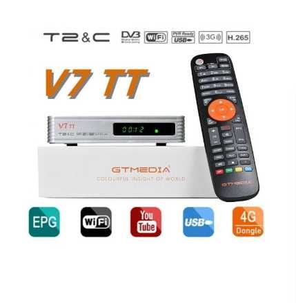 GTMedia V7 TT Receptor Cabo DVB-C + TDT DVB-T2 Full HD Wi-Fi