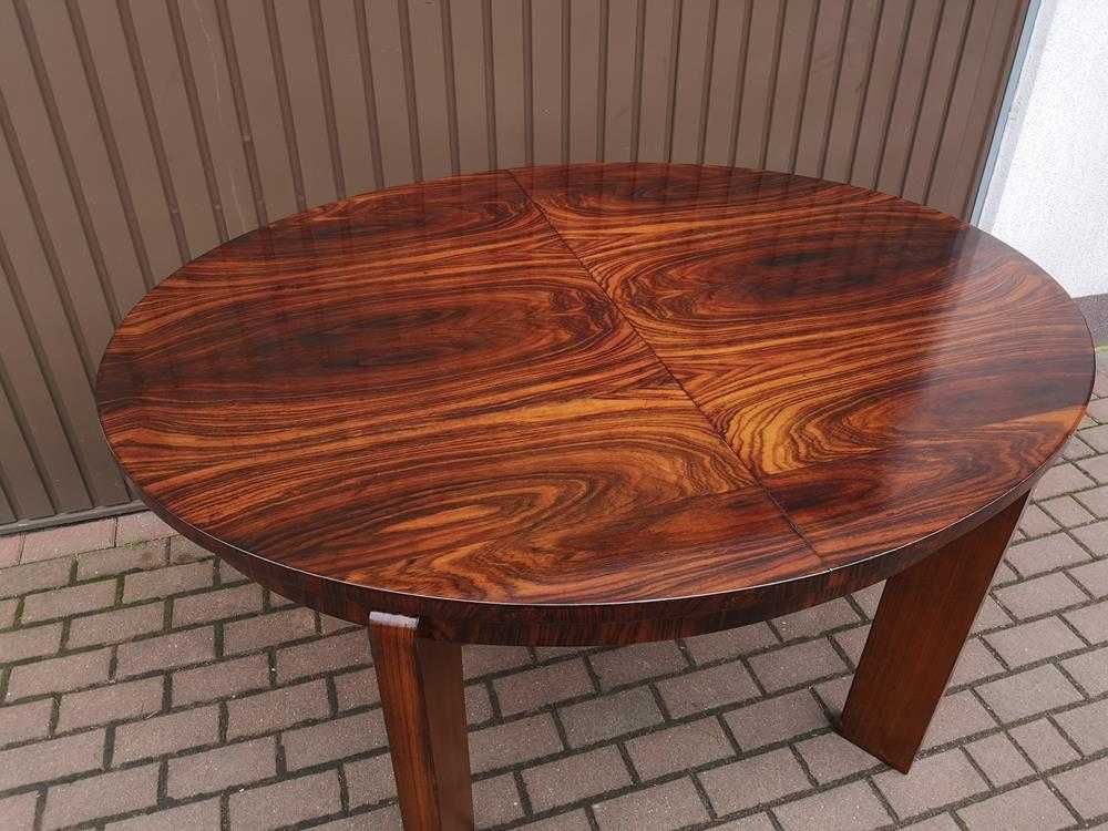 Stół Owalny ART-DECO Palisander Rozkładany Stary Antyk Po Renowacji