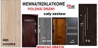 Drzwi wejściowe ZEWNĘTRZNE-wewnętrzne z montażem do mieszkania w bloku