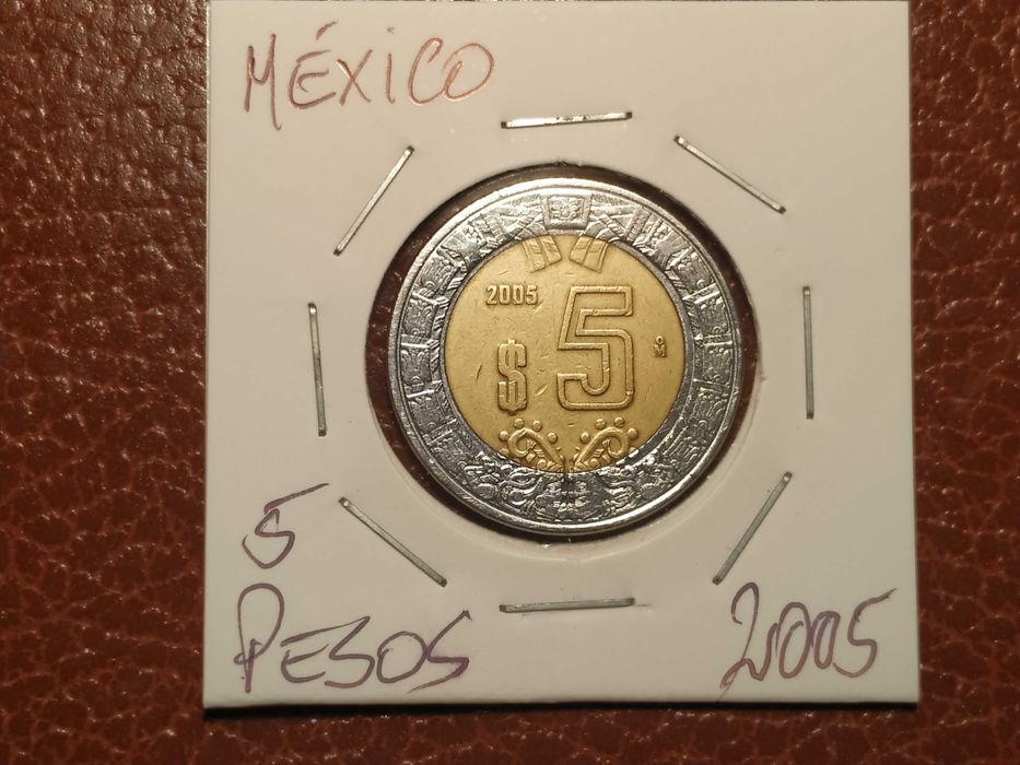 A106 moeda de 5 pesos de 2005 - México (Bimetálica)