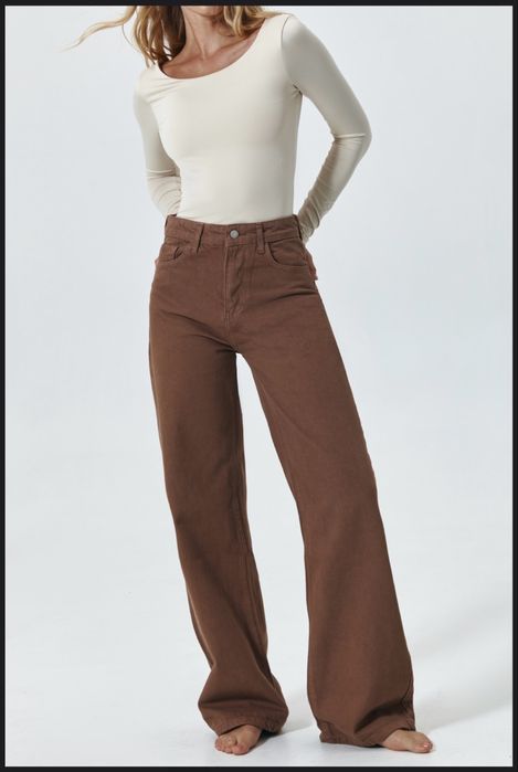 Джинси WIDE LEG, milk chocolate