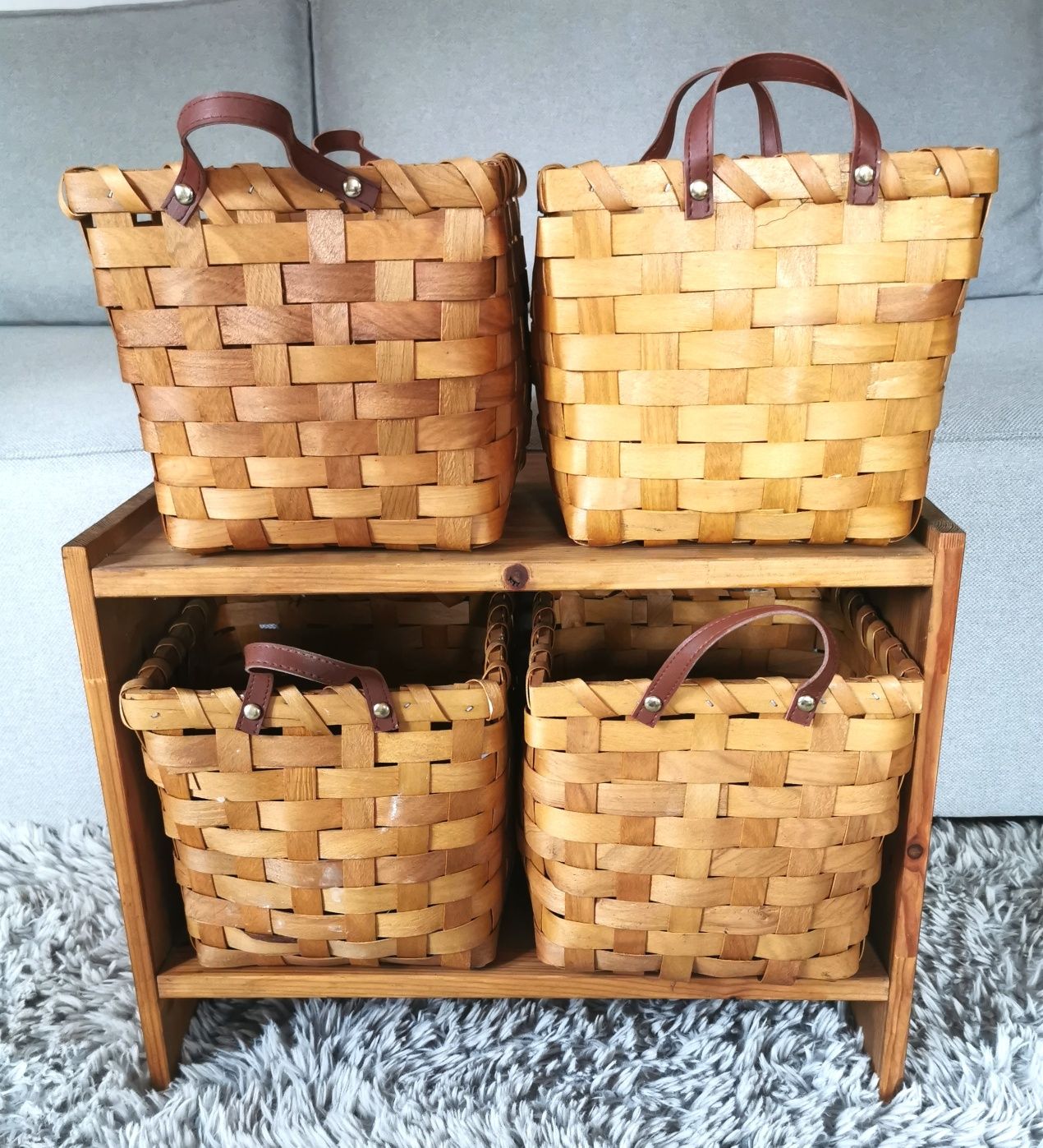 Szafka regał komoda naturalne drewno styl LOFT BOHO 51x30x41cm