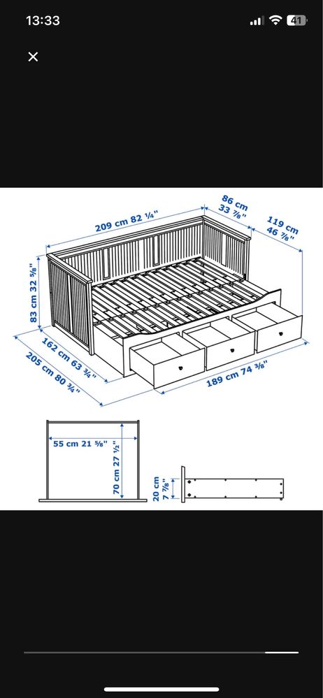 Cama ikea + colchão
