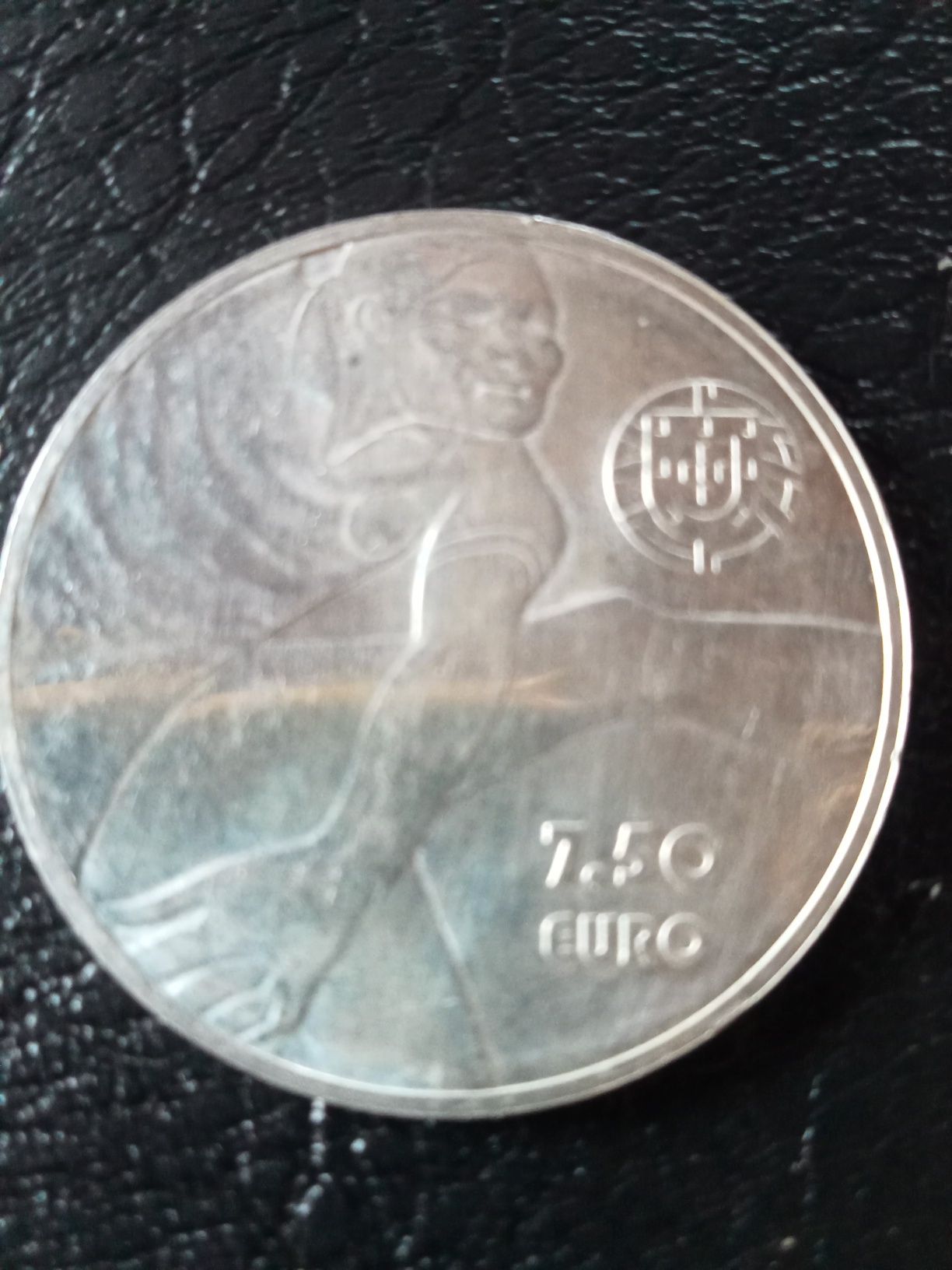 moeda  de prata 7.50 Eusebio Silva Ferreira