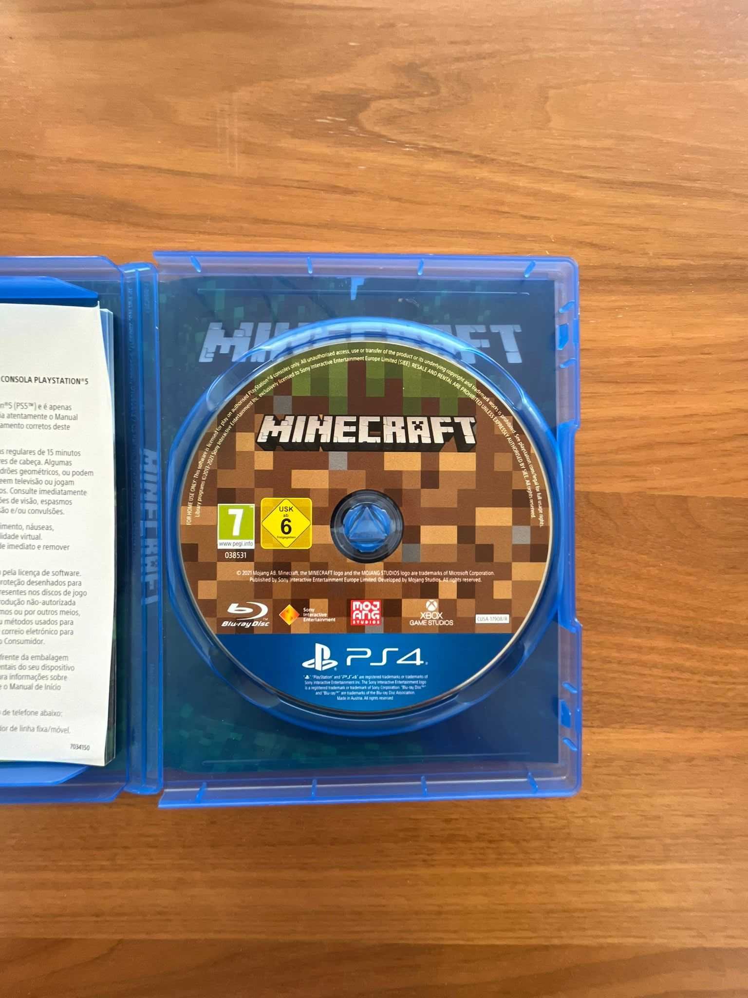 Minecraft PS4 como novo