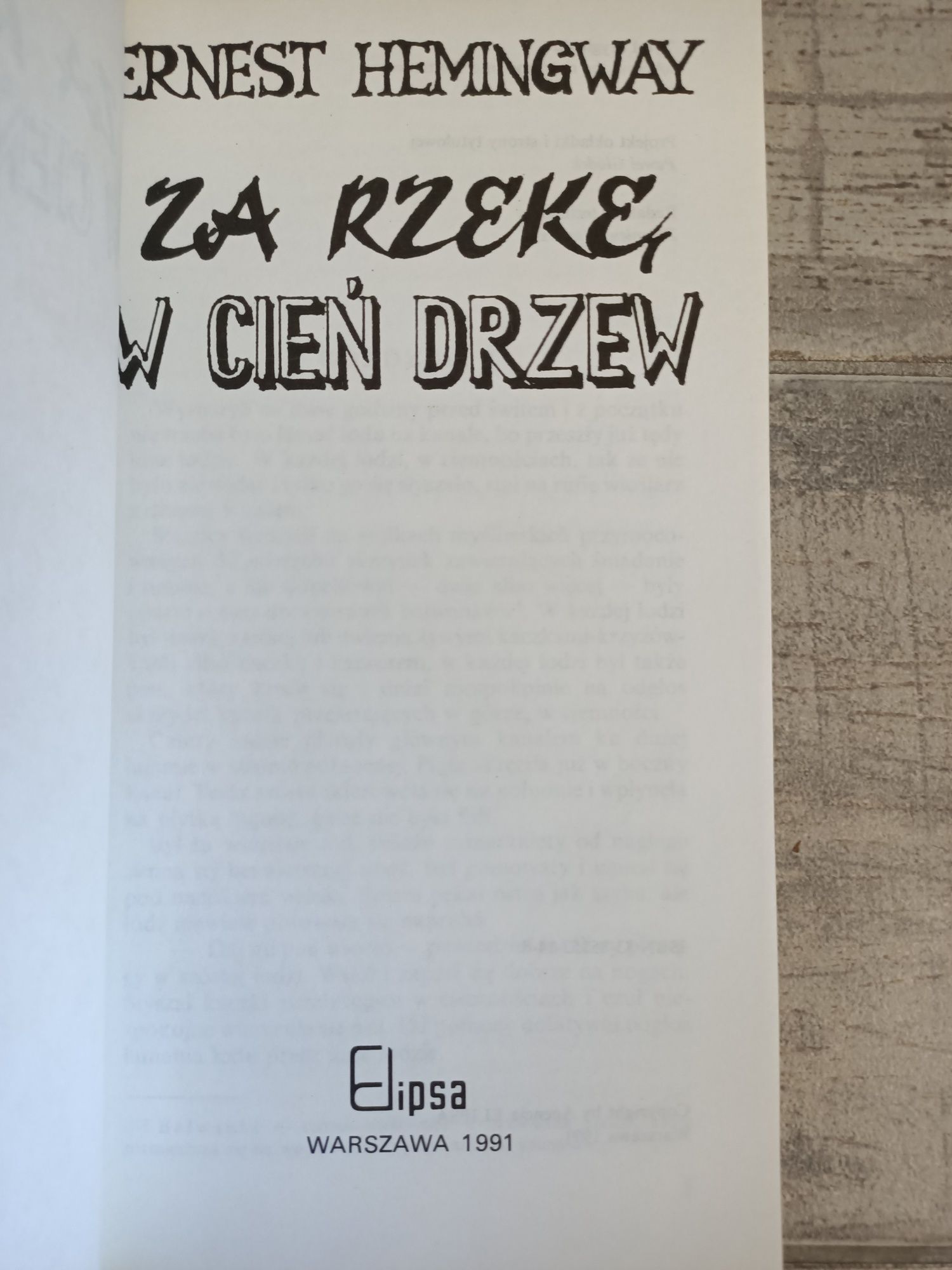 Za rzekę w cieniu drzew Ernest Hemingway