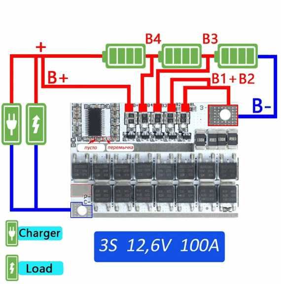 контроллер BMS з балансиром  плата bms 3s 100A тільки для літія