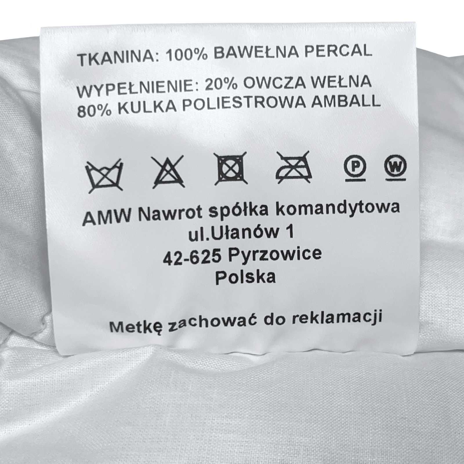 Poduszka Imperial Owcza Wełna 70x80 z Zamkiem Naturalna do Spania