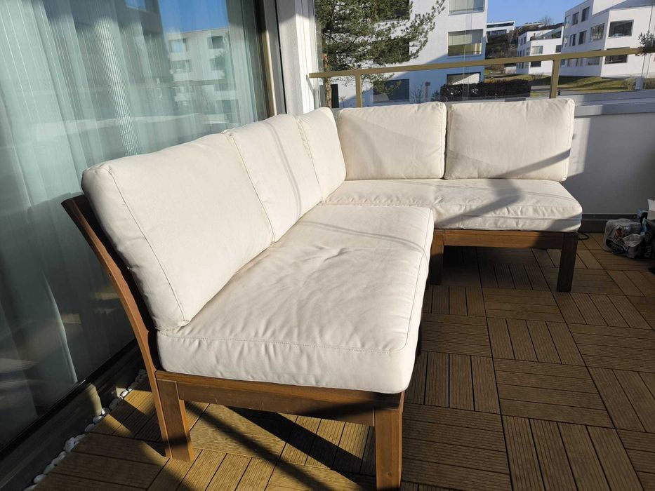 Modułowa sofa narożna 3 osobowa, na zewnątrz bejca jasnobrązowa
