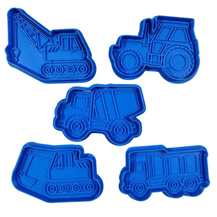 CIĘŻKI SPRZĘT TRAKTOR 5x Foremki do wycinania z masy plastycznej