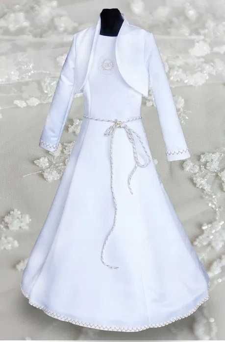 Piękna taliowana sukienka  do komunii 140