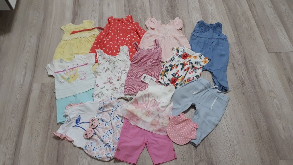 Летняя одежда на девочку 6-9 месяцев