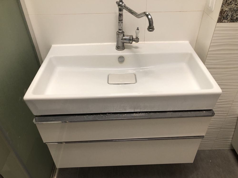 Umywalka 80cm z szafką biała