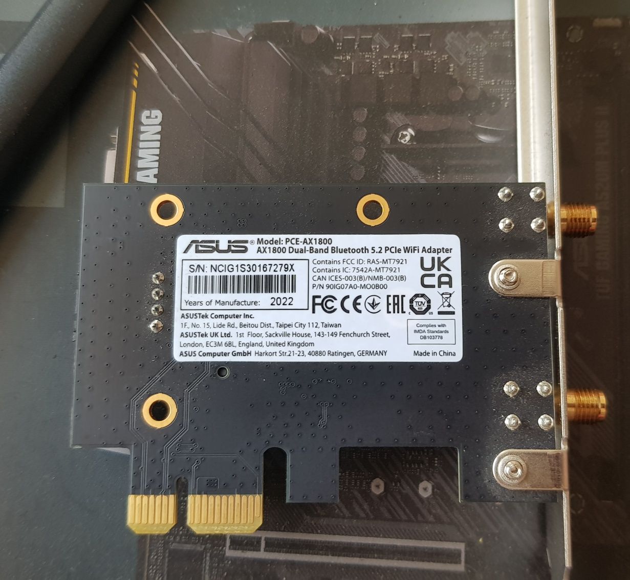 Wi-Fi/Bluetooth адаптер ASUS PCE-AX1800