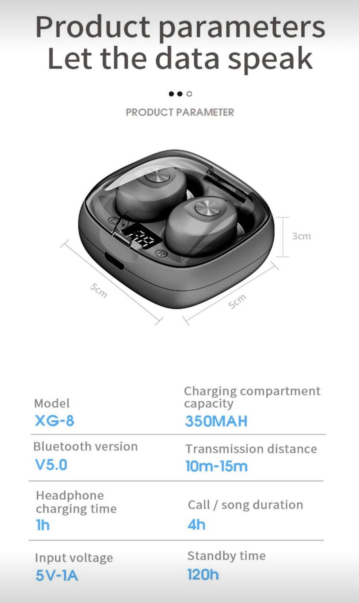 XG-8 słuchawki bezprzewodowe bluetooth 5.0 nowe TWS