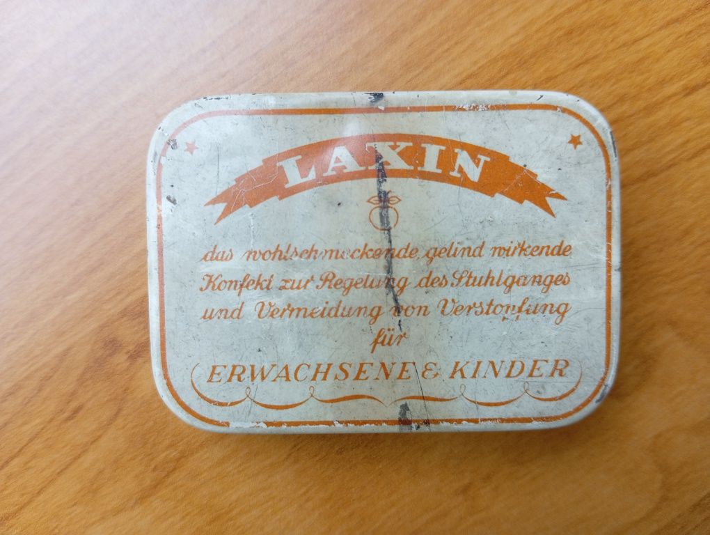 Metalowe pudełko po lekach - stare poniemieckie