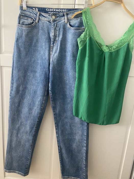 Spodnie jeansowe High Rise 38 Bluzka gratis
