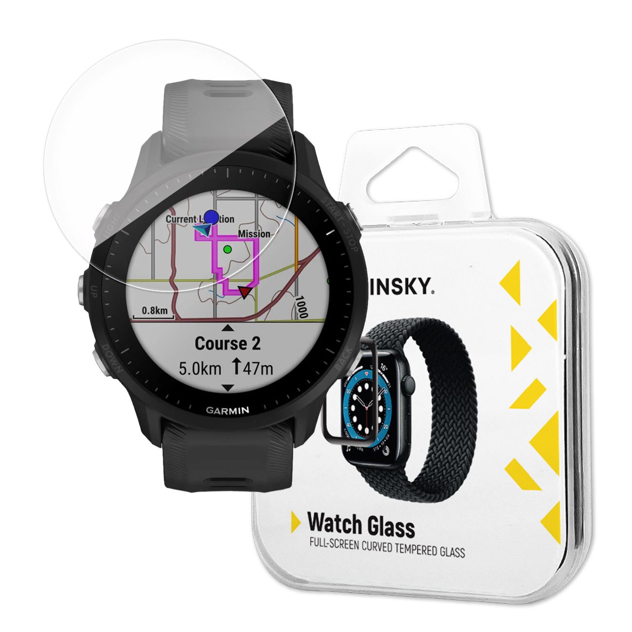 Szkło hartowane 9H na cały ekran Garmin Forerunner 955