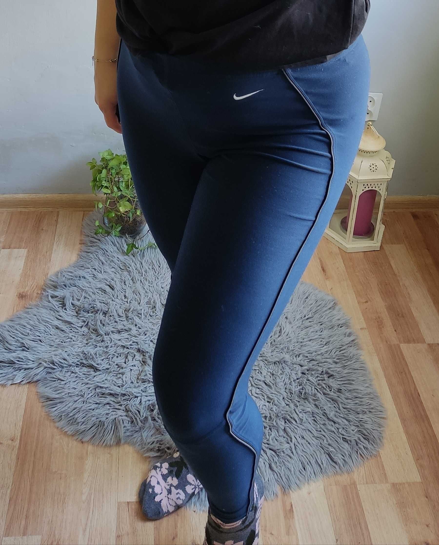 Nike legginsy damskie treningowe granatowe do biegania na siłownię M