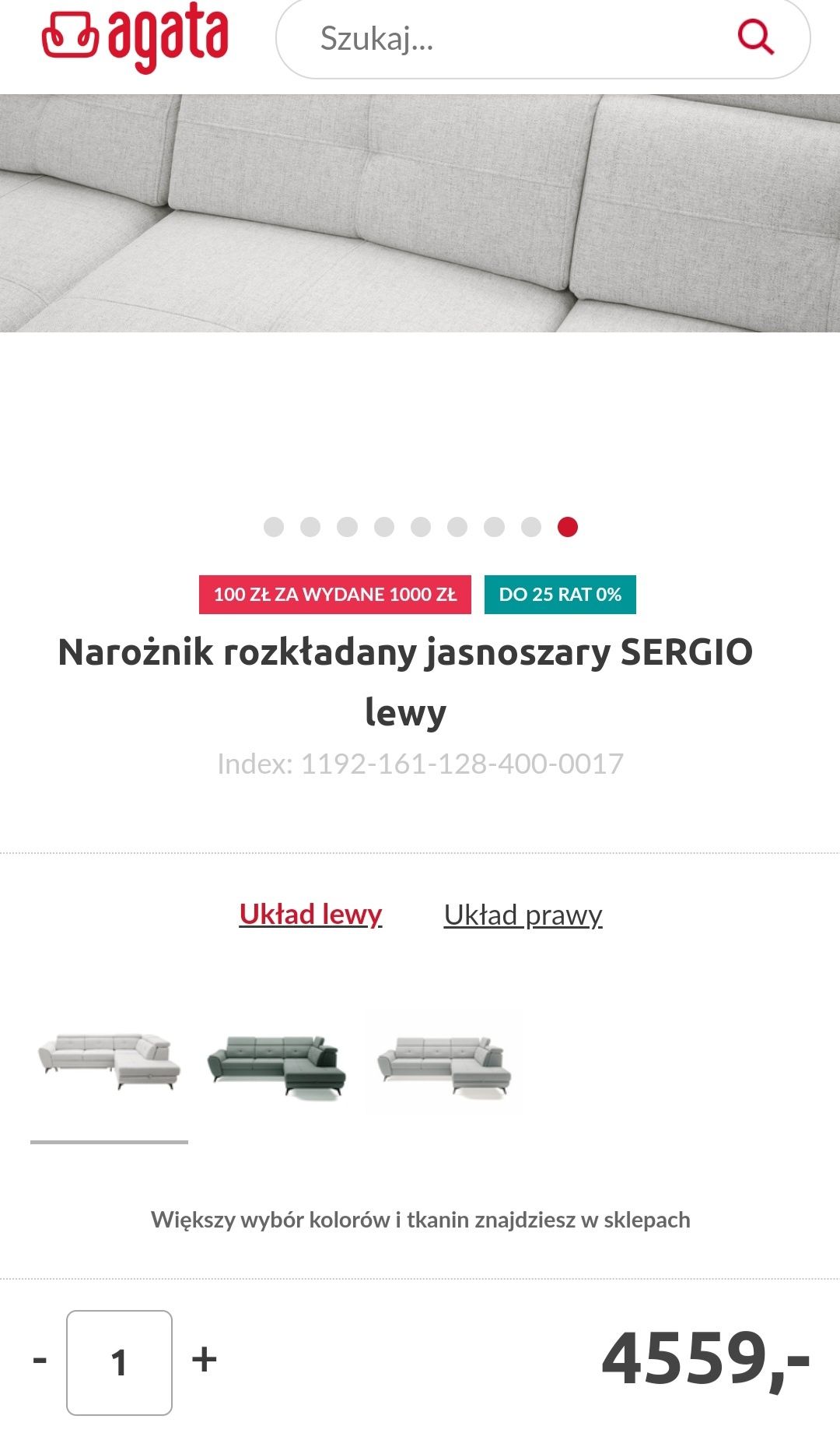 Narożnik Sergio lewy Agata Meble