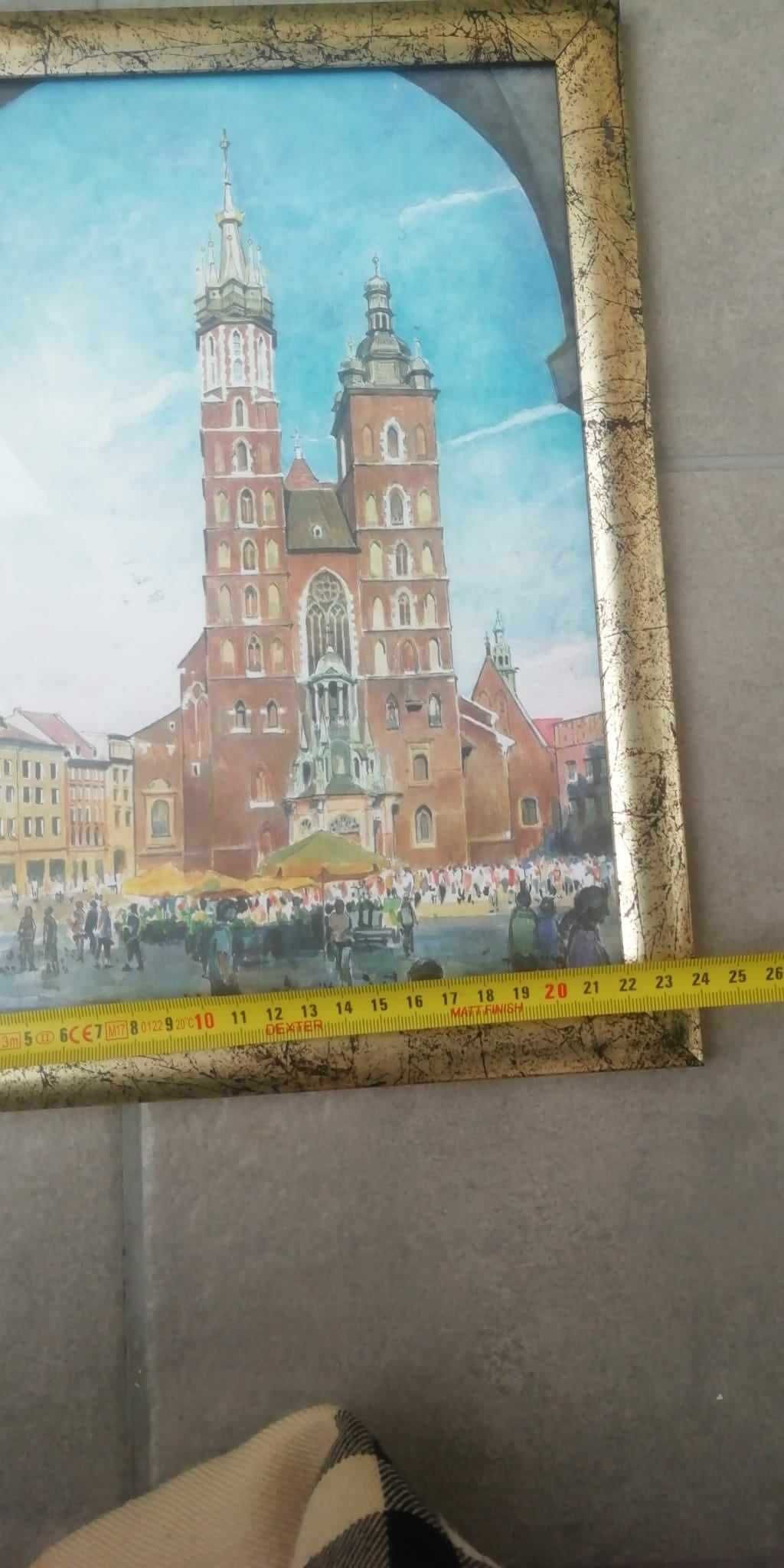 piekny obraz krakowski rynek Kosciol Mariacki