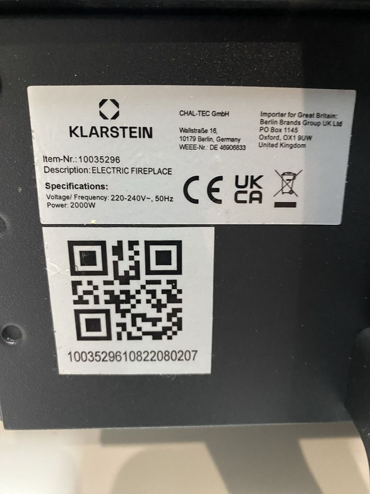 Електрокамін Klarstein Basel Baseline Німеччина 10035296