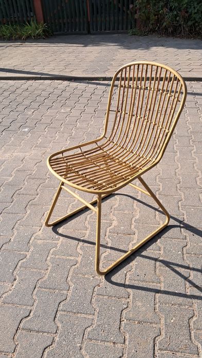 Krzesło bambusowe metalowe boho eco etno na taras ogród zimowy balkon