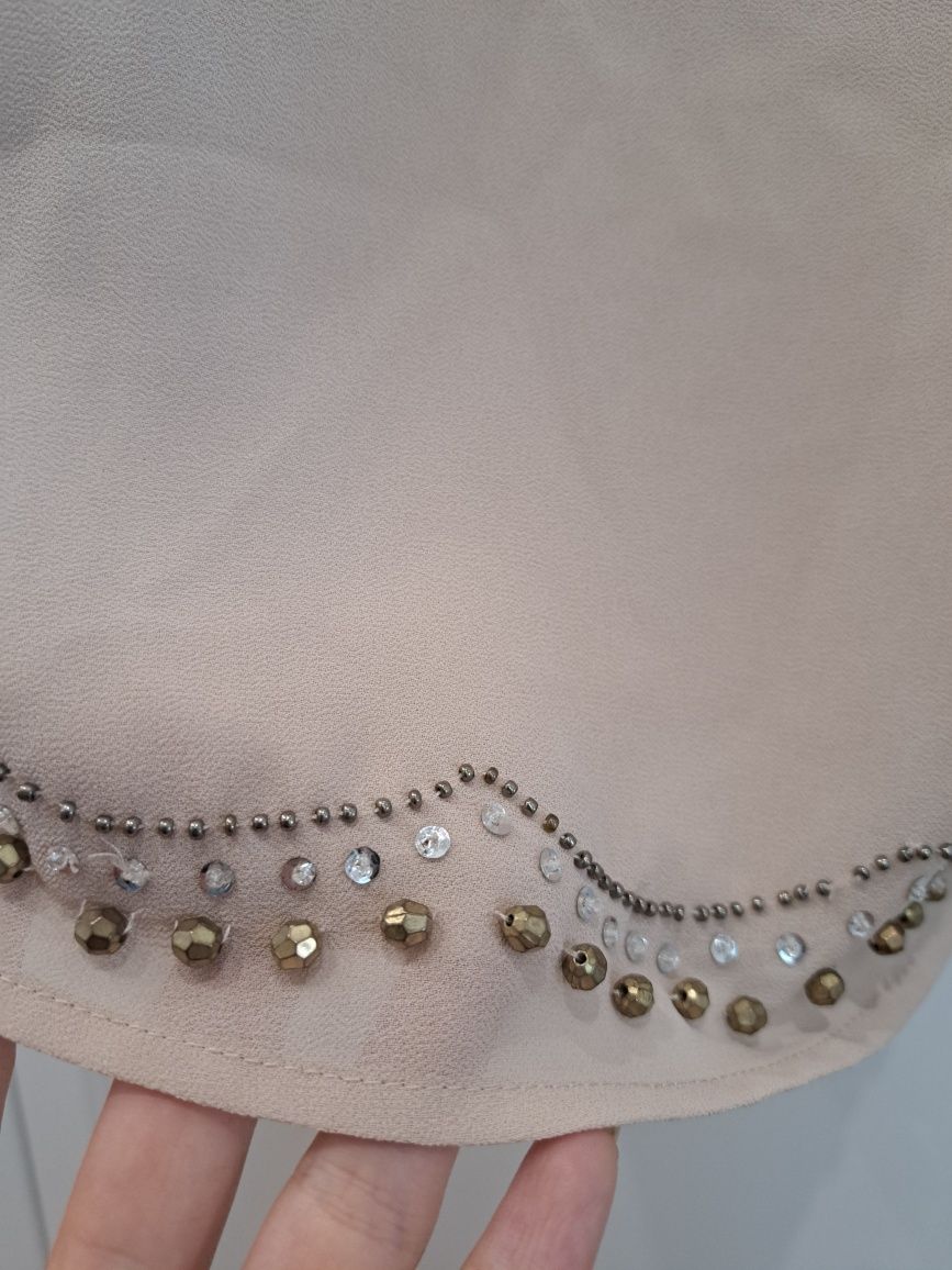 Top krótki bluzka koraliki h&m 34