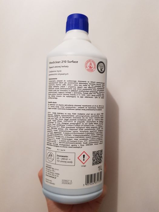 Koncentrat do mycia powierzchni zmywalnych Mediclean 210