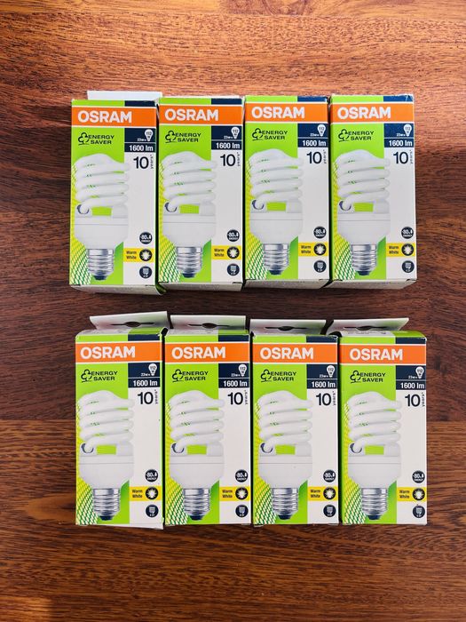 Zestaw 8 szt żarówek energooszczędnych Osram E27 23W 230V 2700K 1600lm