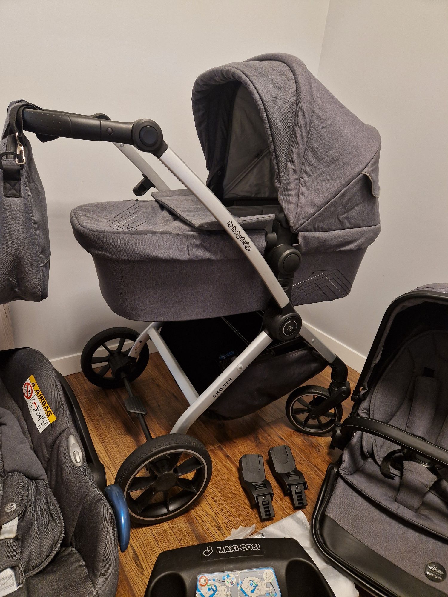 Wózek Baby Design 3w1,4w1 i zestaw Maxi Cosi, zadbany