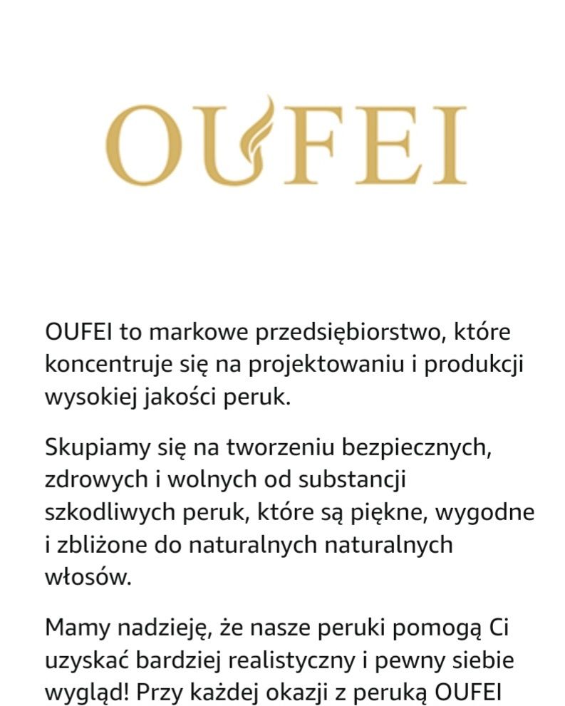 Peruka syntetyczna oufei jak prawdziwe włosy wolna od szkodliwych subs